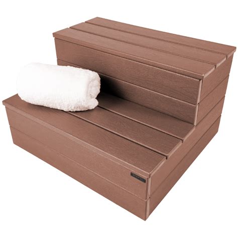 Heavy Duty Hot Tub Steps Redwood Brown DENKOE