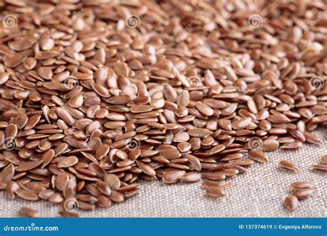 Flax Seeds In Wooden Bowl Stock Image Image Of Group 137374619