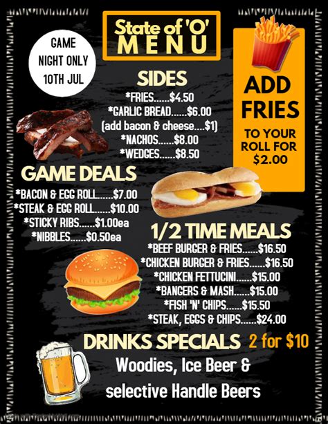 Copy Of Fast Food Menu Template Made With Postermywall 1 Our Local