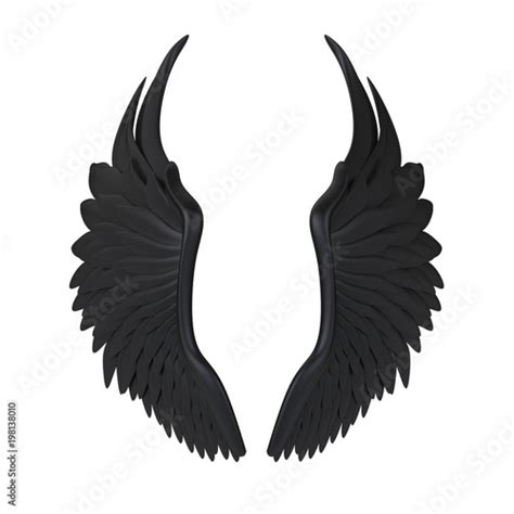 Black Demon Wings Isolated - Buy this stock illustration and explore similar illustrations at ...