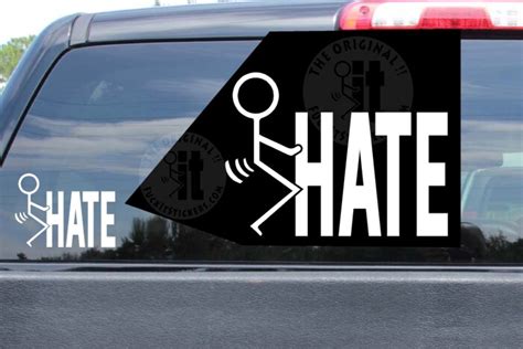 Fuck Hate Sticker Vinyl Decal Pro Sport Stickers