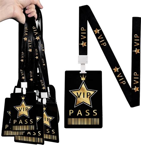 25 Sets Vip Badge Lanyards With Plastic Vip Pass Cards Vip