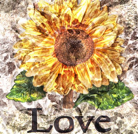 Sunflower With Hope And Love Mixed Media By Art World