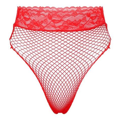 YIZYIF Femme Slip Transaprent Sexy String Résille Culotte Dentelle Bikini Taille Basse Rouge