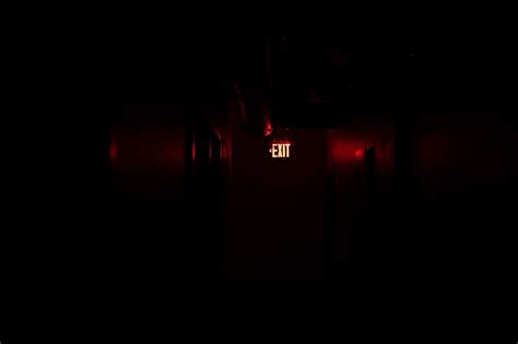 HD Wallpaper Exit Night Red Sign Dark Illuminated No People