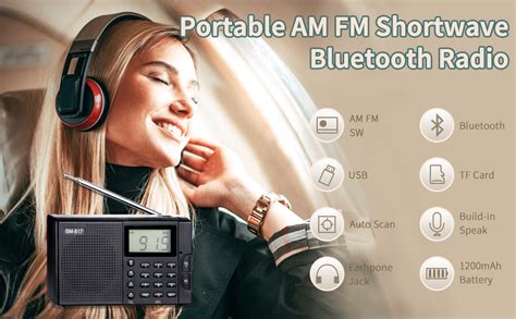 Amazon.com: SEMIER Portable AM FM SW Bluetooth Radio with 1200mah ...