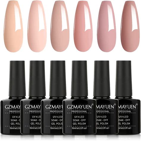 Gzmayuen Gel Nagellak Set Nude Kleur Soak Off Uv Led Roze Pastel Gel Nail Polish Pcs Nail