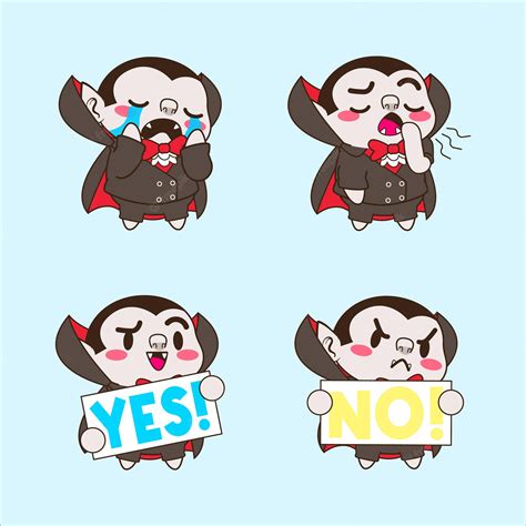 Милый маленький вампир векторный набор | Премиум векторы