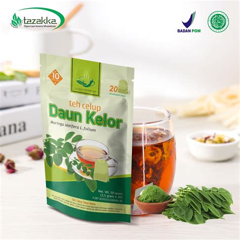 Teh Daun Kelor Pouch Tazakka Halal Kaya Antioksidan Asi Booster Anti