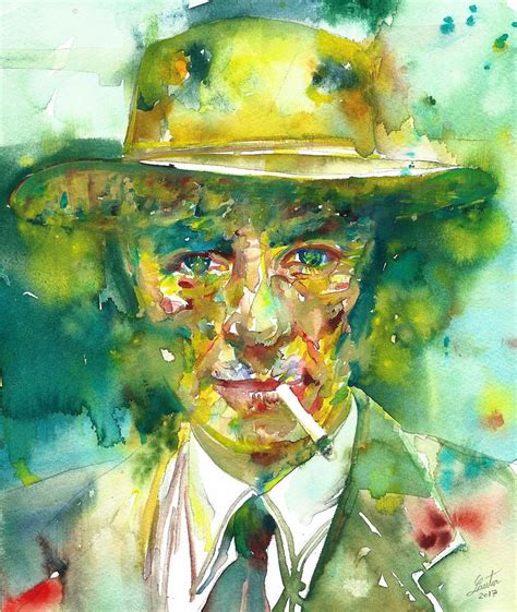 Robert Oppenheimer Watercolor Portrait2 Painting By Fabrizio