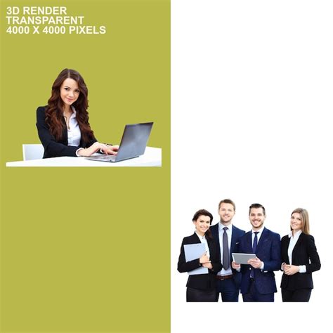 premium psd office work transparent background