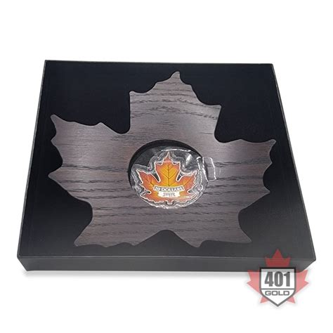 2016 $20 Canada's Colourful Maple Leaf - Pure Silver Coin in Wooden ...