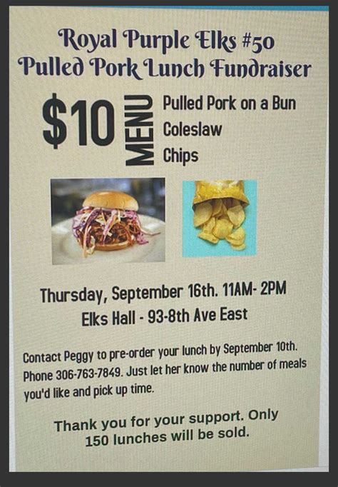 Pulled Pork Lunch Fundraiser Panow