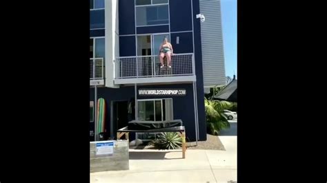 Bbw Tries Falling From The Second Floor Into A Bed Youtube