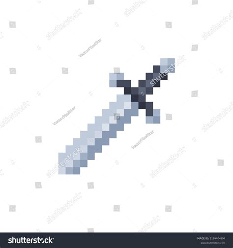 Sword Medievalist Weapons Dagger Pixel Art Vetor Stock Livre De