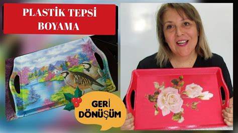 PLASTİK TEPSİ BOYAMA GERİ DÖNÜŞÜM DIY KOLAY TRANSFER NASIL