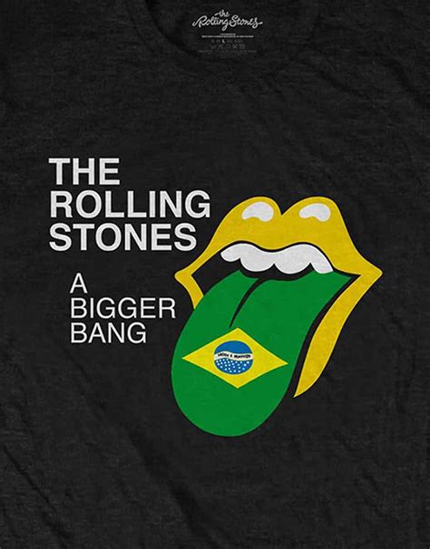 The Rolling Stones T Shirt Bigger Bang Brasilien 80 Band Logo Nye