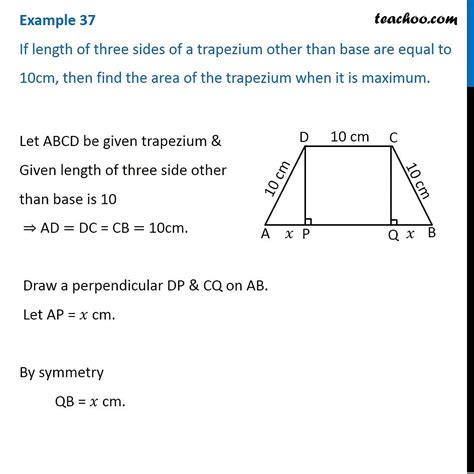 Example 37 If Length Of Three Sides Of A Trapezium Other