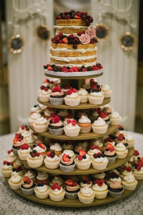 Naked Fruit Cake With Matching Cupcakes