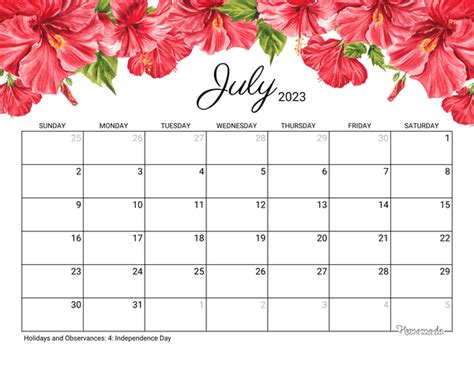 July 2022 Calendar Printable With Holidays