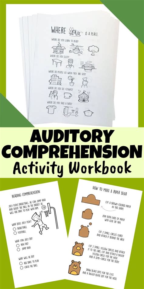 Auditory Comprehension Activity Workbook Activity Workbook