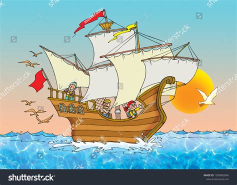 Childrens Fairy Tale Sinbad Sailor Stock Illustration 1289882860 | Shutterstock