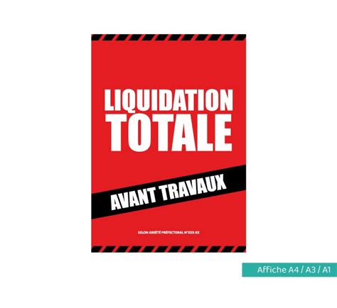 Affiche Liquidation Avant Travaux Af Comstickers