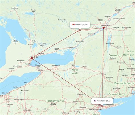 All Flight Routes From New York To Ottawa Lga To Yow Flight Routes