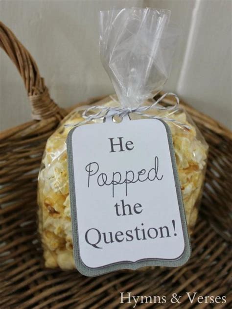 He Popped The Question 30 Engagement Party Popcorn Favor Tags