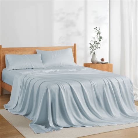 Silky Soft Tencel Lyocell Cooling Sheet Set Designed For Hot Sleepers And Night Sweats Blu