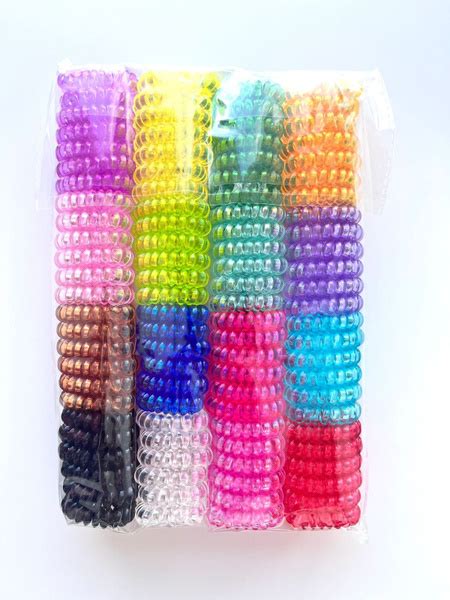 Резинки пружинки для волос разноцветные прозрачные 16 цветов - купить с ...