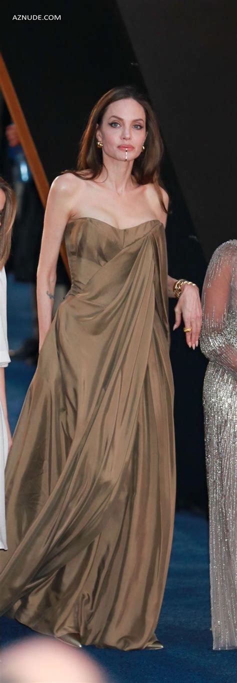 Angelina Jolie Sexy Seen Flaunting Her Hot Cleavage At The Eternals Premiere In La Aznude