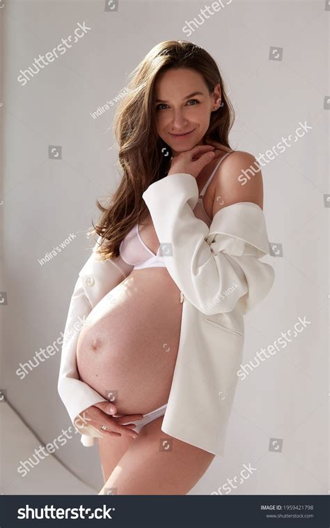 Beautiful Sexy Brunette Woman Pregnant Belly Stock Photo Shutterstock