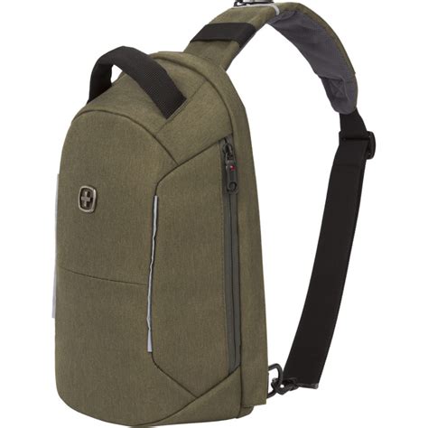 Рюкзак-антивор с одним плечевым ремнем Swissgear хаки, 21x12,5x34 см, 8 ...