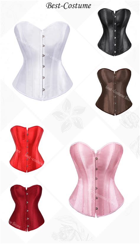 Corset et bustier en satin doré pour femme corsage victorien bleu lingerie sexy grande taille