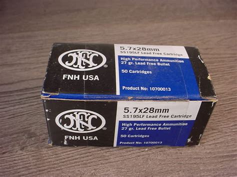 Box Of Fnh Ss195lf 5 7x28mm Lead Free Jacketed Hollow Point 5 7x28mm