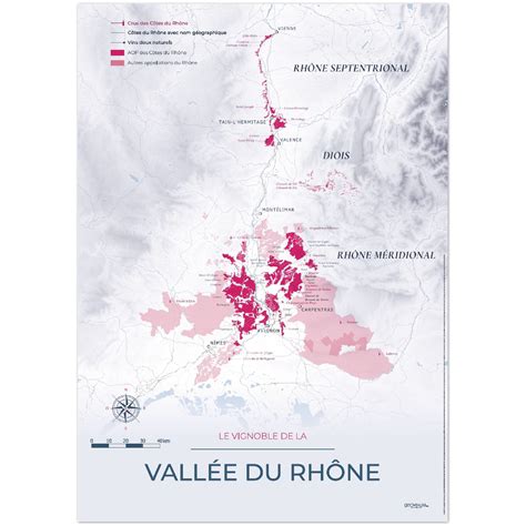 Carte Des Vins Et Vignobles De La Vall E Du Rh Ne Impression Sur