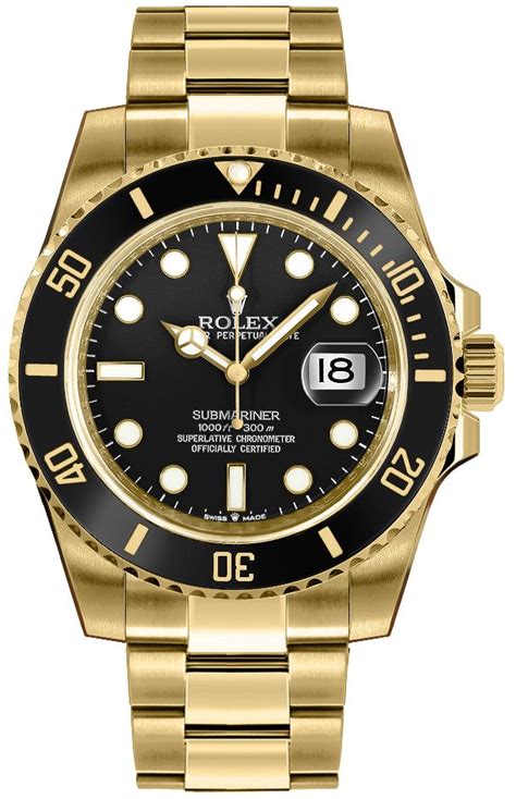 Rolex Submariner Date Cadran Noir Montre Pour Homme En Or Jaune