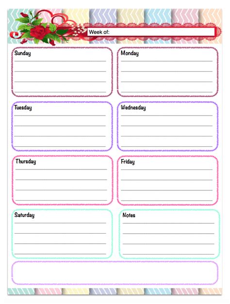 Free Printable Weekly Planners Multiple Designs