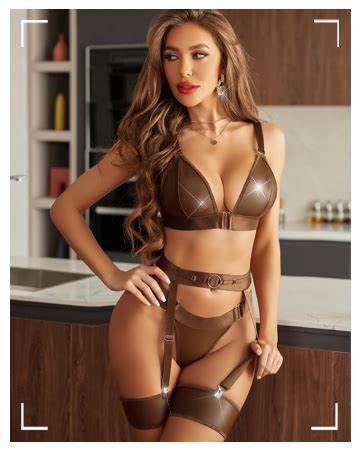 Amazon Avidlove Women Lingerie Set Leather Garter Piece Bra And Panty Set Babydoll