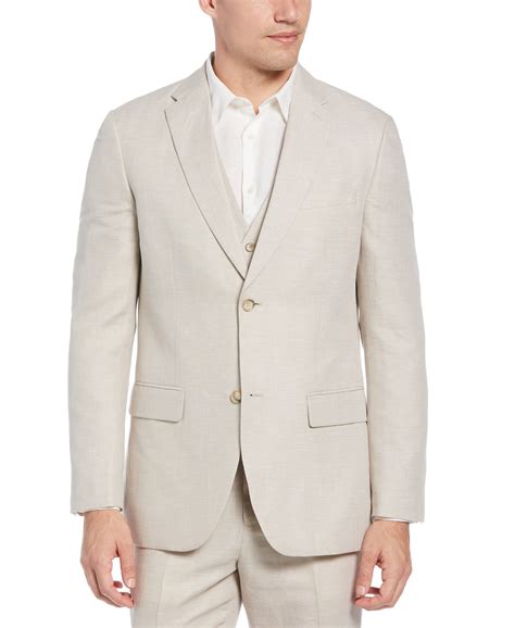 Perry Ellis Linen Blend Herringbone Suit Jacket In Natural For Men Lyst