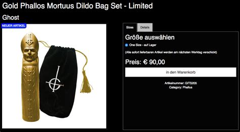 Ghost Goldener Dildo Im Papa Emeritus Ii Design Ist Zur Ck