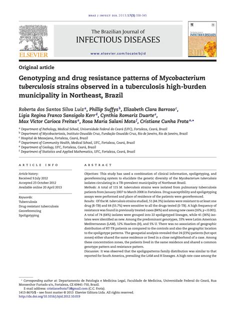 Solution Genotyping And Drug Resistance Patterns Of Mycobacterium