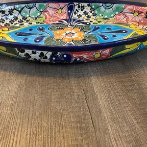 Large Oval Talavera Serving Platter Mexican Dinnerware Vibrant