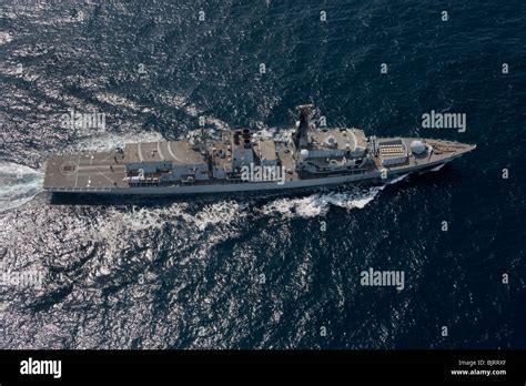 HMS Portland, Royal Navy Type 23 frigate - aerial shot at sea Stock Photo - Alamy