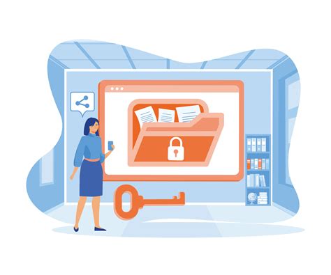 Online Payment Security, Cloud Shared Documents. flat vector modern
