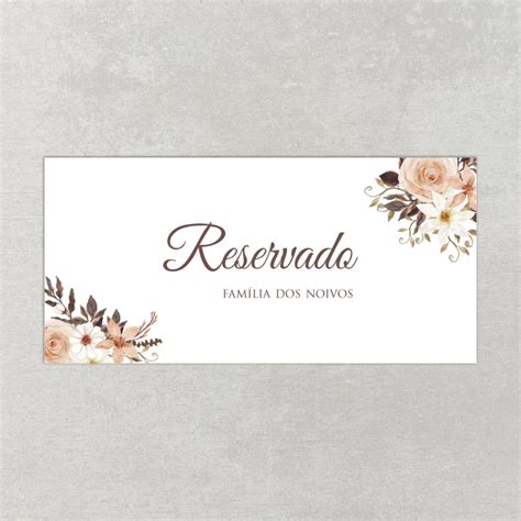 Placa Reservado Place Cards Casamento Arte Digital Elo