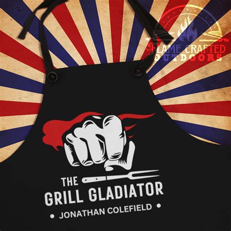 The Grill Gladiator Bbq Apron For Dad Black Cooking Aprons Accessories