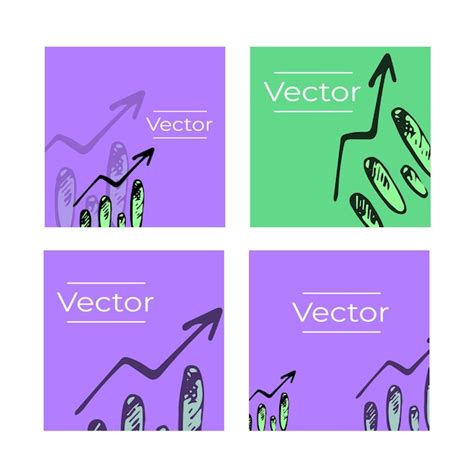 Premium Vector Finance Bull Market Growth Hand Drawn Set Of Illustrations