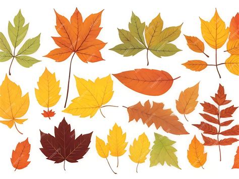 Premium Photo Autumn Leaves Set Isolated On White Background